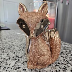 Bath & Body Works Glittering Fox Candle Holder - Gold and Brown